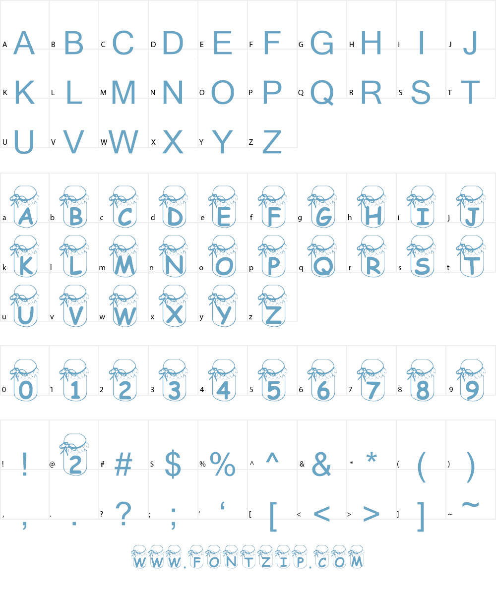 Summer's Jars Font Character